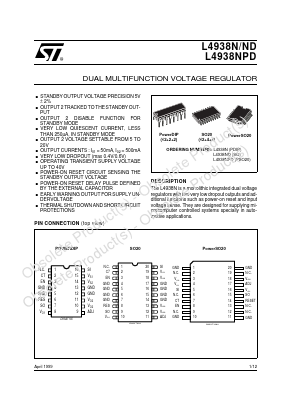 L4938NPD013TR Datasheet PDF STMicroelectronics