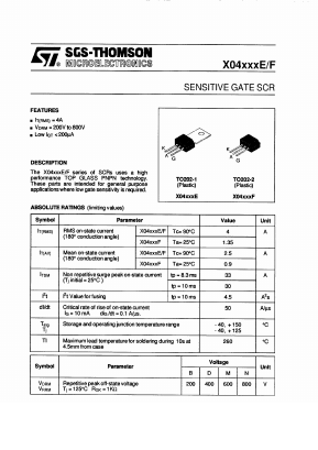 X0402NF Datasheet PDF STMicroelectronics