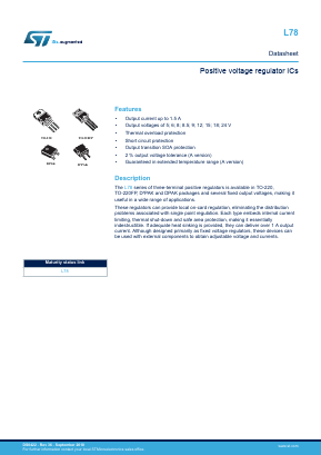 L78 Datasheet PDF STMicroelectronics