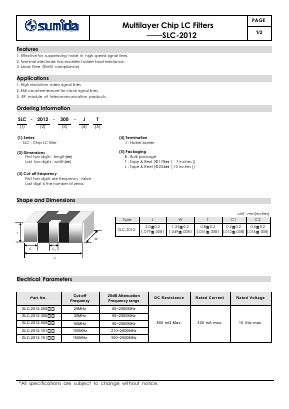 SLC-2012-101-JT Datasheet PDF Sumida Corporation