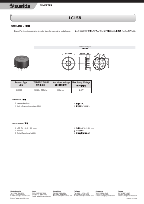 LC158 Datasheet PDF Sumida Corporation