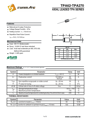 TPA100 Datasheet PDF SUNMATE electronic Co., LTD