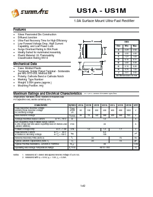 US1A Datasheet PDF SUNMATE electronic Co., LTD