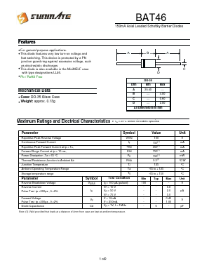 BAT46 Datasheet PDF SUNMATE electronic Co., LTD