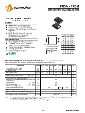 FR3G Datasheet PDF SUNMATE electronic Co., LTD