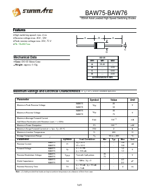 BAW76 Datasheet PDF SUNMATE electronic Co., LTD