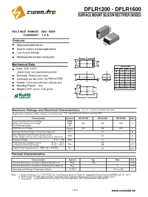 DFLR1400 Datasheet PDF SUNMATE electronic Co., LTD
