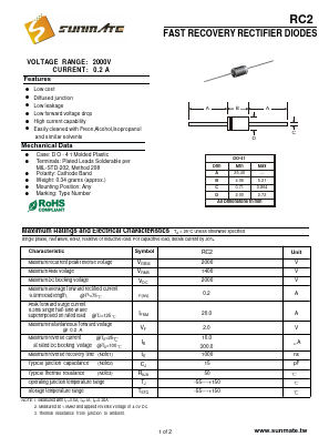 RC2 Datasheet PDF SUNMATE electronic Co., LTD