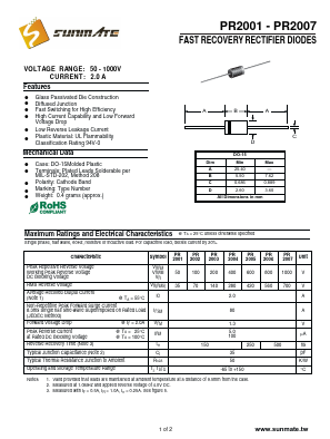 PR2005 Datasheet PDF SUNMATE electronic Co., LTD