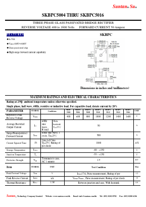 SKBPC5010 Datasheet PDF Suntan Capacitors