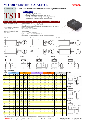 TS11-4 Datasheet PDF Suntan Capacitors