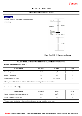 1N4730A Datasheet PDF Suntan Capacitors