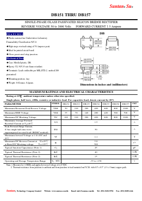 DB157 Datasheet PDF Suntan Capacitors