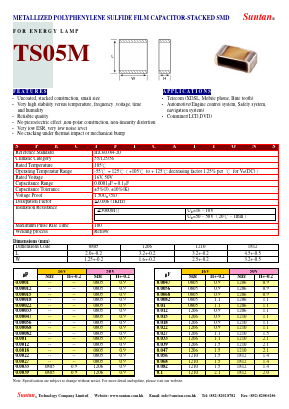 TS05M Datasheet PDF Suntan Capacitors