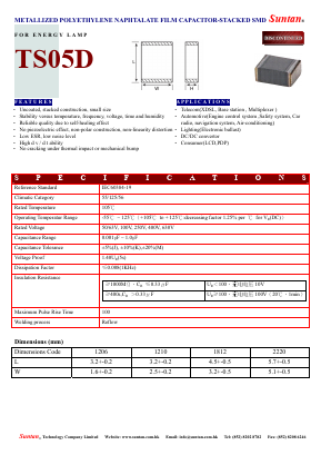 TS05D Datasheet PDF Suntan Capacitors