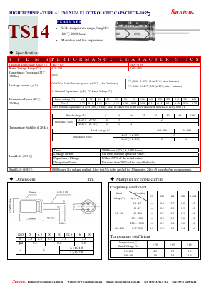 TS14 Datasheet PDF Suntan Capacitors