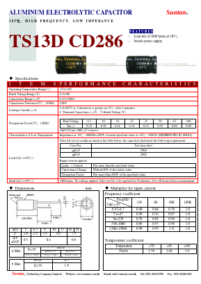TS13DI-CD286 Datasheet PDF Suntan Capacitors