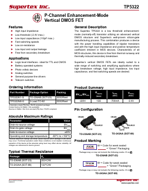 TP5322 Datasheet PDF Supertex Inc