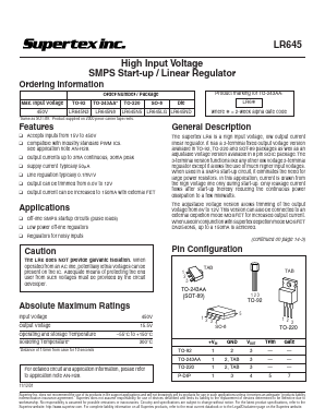 LR645 Datasheet PDF Supertex Inc