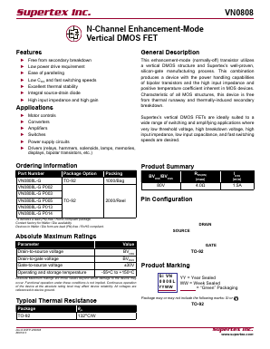VN0808L-GP014 Datasheet PDF Supertex Inc