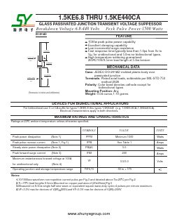1.5KE10C Datasheet PDF Changzhou Shunye Electronics Co.,Ltd.