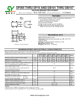 DF005 Datasheet PDF Changzhou Shunye Electronics Co.,Ltd.