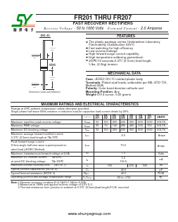 FR201 Datasheet PDF Changzhou Shunye Electronics Co.,Ltd.