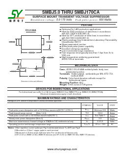 SMBJ54 Datasheet PDF Changzhou Shunye Electronics Co.,Ltd.