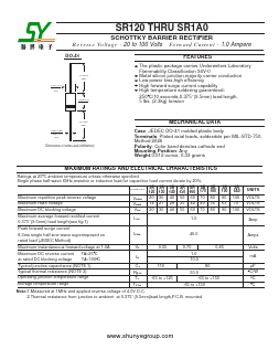 SR130 Datasheet PDF Changzhou Shunye Electronics Co.,Ltd.