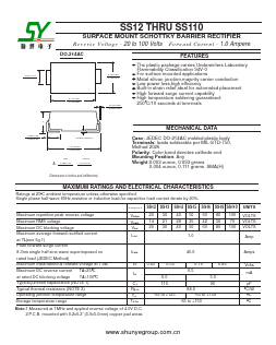 SS14 Datasheet PDF Changzhou Shunye Electronics Co.,Ltd.