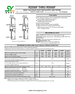 R5000F Datasheet PDF Changzhou Shunye Electronics Co.,Ltd.