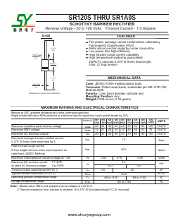 SR140S Datasheet PDF Changzhou Shunye Electronics Co.,Ltd.