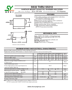 SS36 Datasheet PDF Changzhou Shunye Electronics Co.,Ltd.