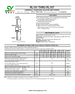 RL103 Datasheet PDF Changzhou Shunye Electronics Co.,Ltd.