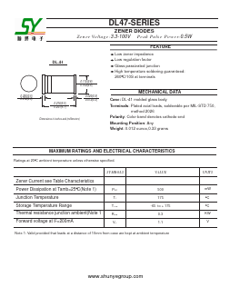 DL47 Datasheet PDF Changzhou Shunye Electronics Co.,Ltd.