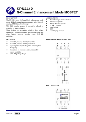 SPN4412S8TG Datasheet PDF SYNC POWER Crop.