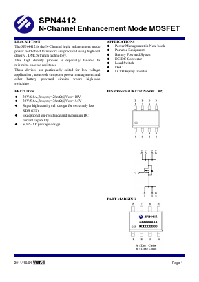 SPN4412S8RGB Datasheet PDF SYNC POWER Crop.