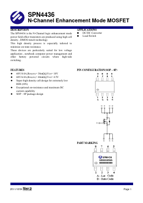 SPN4436 Datasheet PDF SYNC POWER Crop.