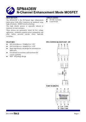 SPN4436WS8RGB Datasheet PDF SYNC POWER Crop.