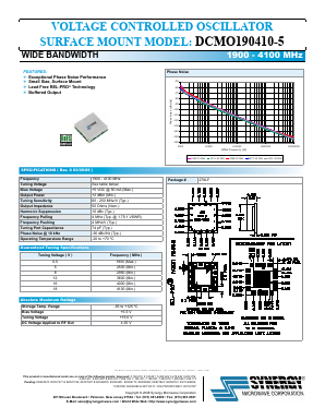 DCMO190410-5 Datasheet PDF SYNERGY MICROWAVE CORPORATION