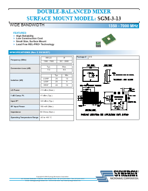 SGM-3-13 Datasheet PDF SYNERGY MICROWAVE CORPORATION