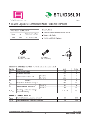 STD35L01 Datasheet PDF Samhop Mircroelectronics