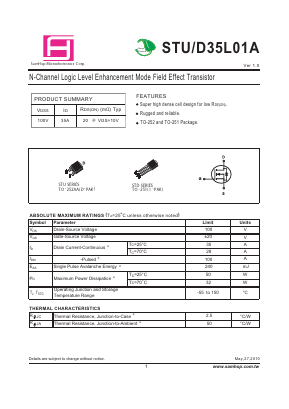 STD35L01A Datasheet PDF Samhop Mircroelectronics
