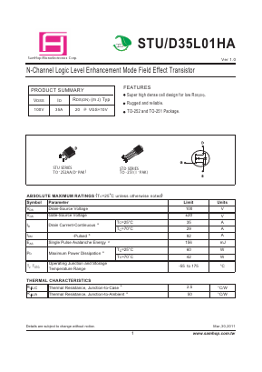 STD35L01HA Datasheet PDF Samhop Mircroelectronics
