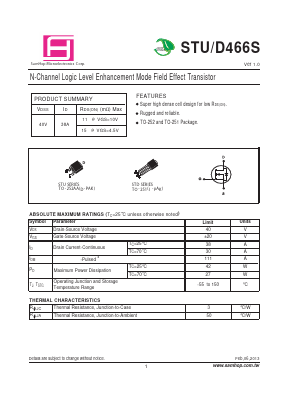 STU466S Datasheet PDF Samhop Mircroelectronics