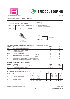 SRD20L150PHD Datasheet PDF Samhop Mircroelectronics