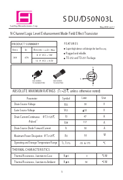 SDU50N03L Datasheet PDF Samhop Mircroelectronics