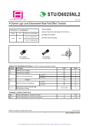 STD6025NL2 Datasheet PDF Samhop Mircroelectronics