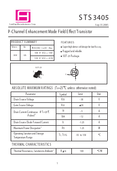 STS3405 Datasheet PDF Samhop Mircroelectronics