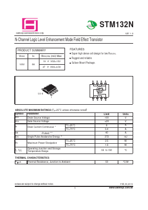 STM132N Datasheet PDF Samhop Mircroelectronics